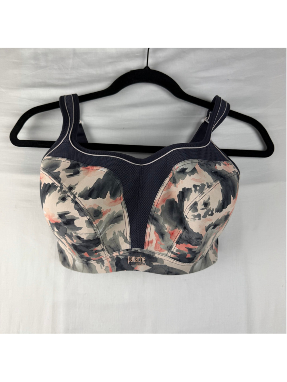 Panache Sport Underwire Sports Bra 30G 5021A Watercolor Floral Print Wide Straps